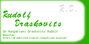 rudolf draskovits business card